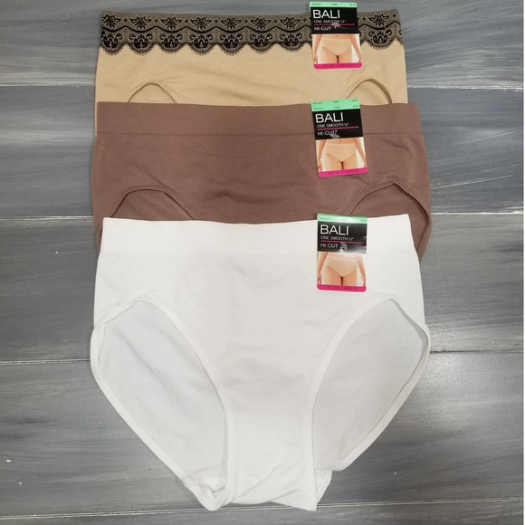 Bali Other - 3 Pair of Bali One Smooth U All-Over Smoothing Hi Cut Brief Underwear 2362, XL/8